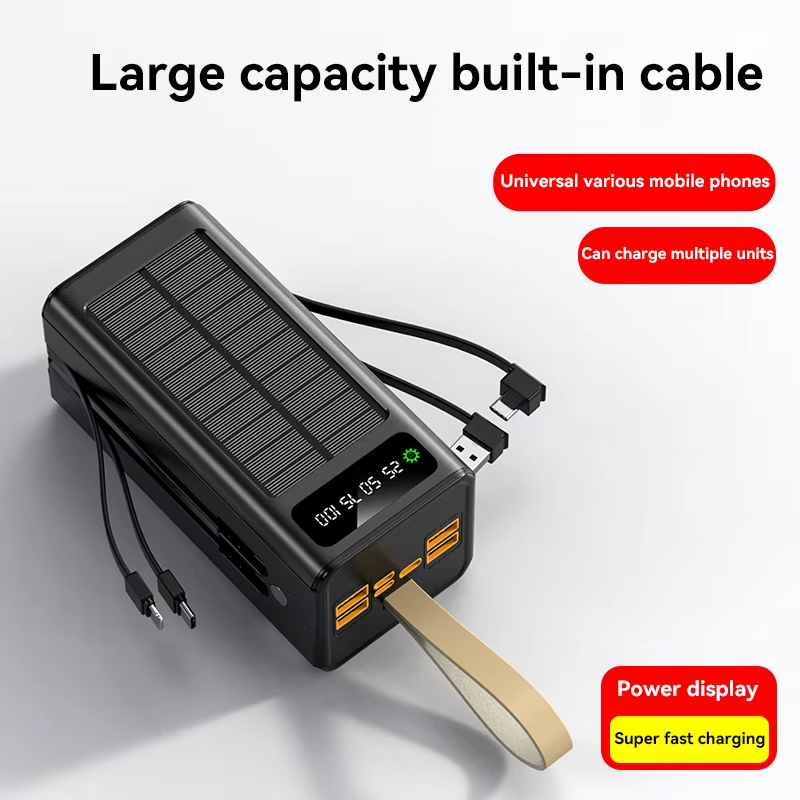 Real capacity 50000mah large battery power bank portable mobile solar storage Emergency phone power bank for hua wei xiao mi
