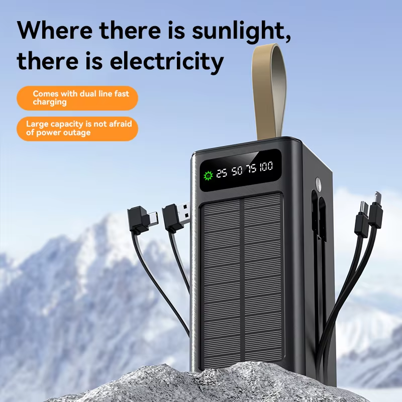 Real capacity 50000mah large battery power bank portable mobile solar storage Emergency phone power bank for hua wei xiao mi