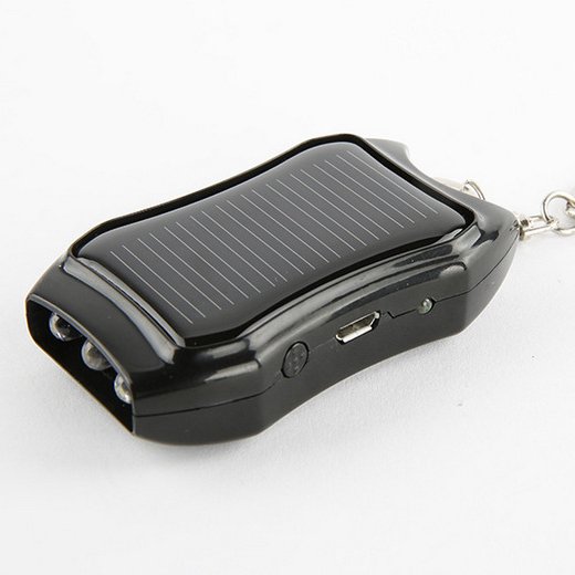 Solar Charger Power Bank Keychain Solar Flashlight Keychain Solar Lamp