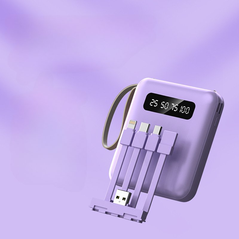 Creative Gift 20000mAh Power Bank With Built-in Cable, Wholesale Portable Charger