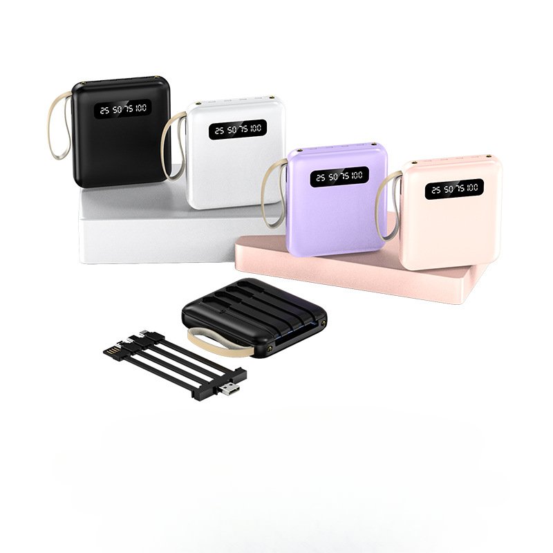 Creative Gift 20000mAh Power Bank With Built-in Cable, Wholesale Portable Charger