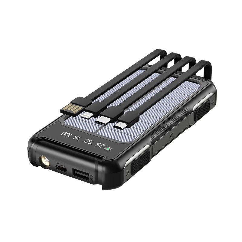 Outdoor portable power bank 10000mah with solar panel charger power bank for camping