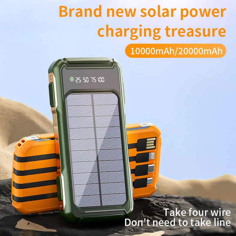 Outdoor portable power bank 10000mah with solar panel charger power bank for camping