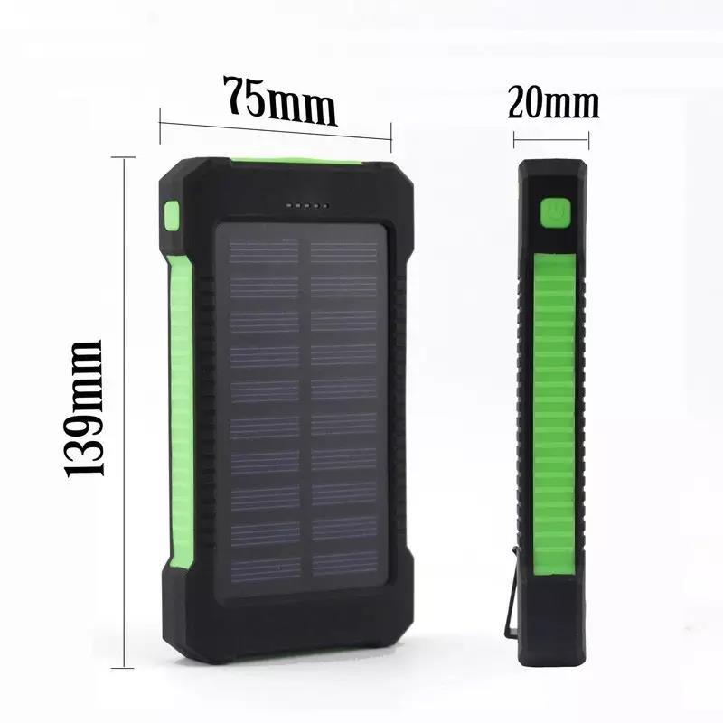 2024hot sale Waterproof 10000mAh IP67 Mobile Power Bank Solar Charger With Compass And LED light