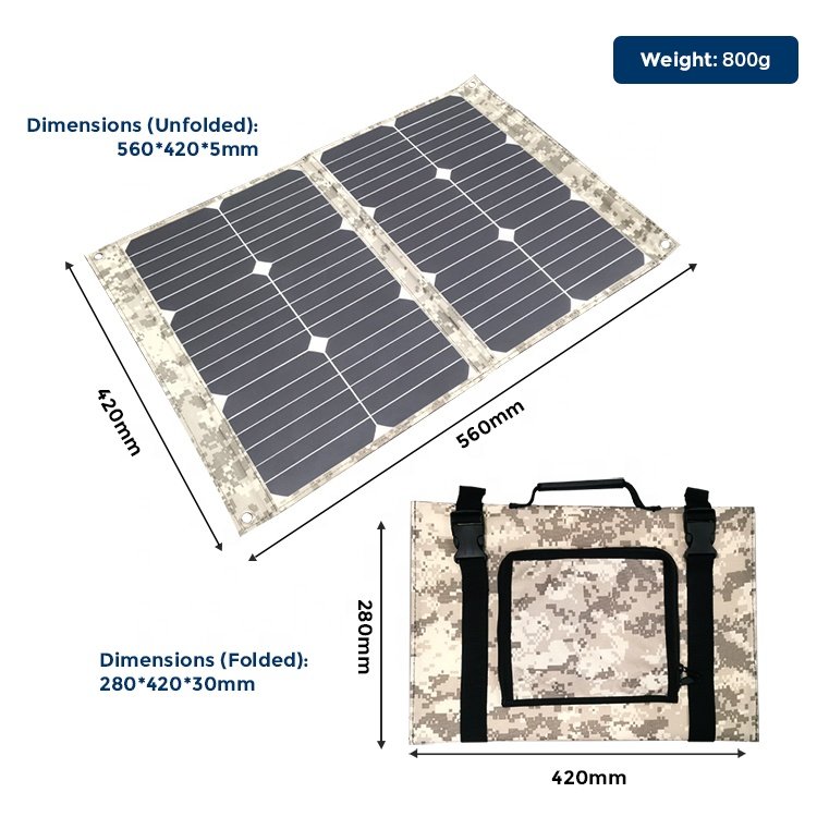 40W Portable Solar Panels Foldable Solar Panel Charger Dc 12V 15V Output Usb 3.0 Port For Camping Van Rv Trip