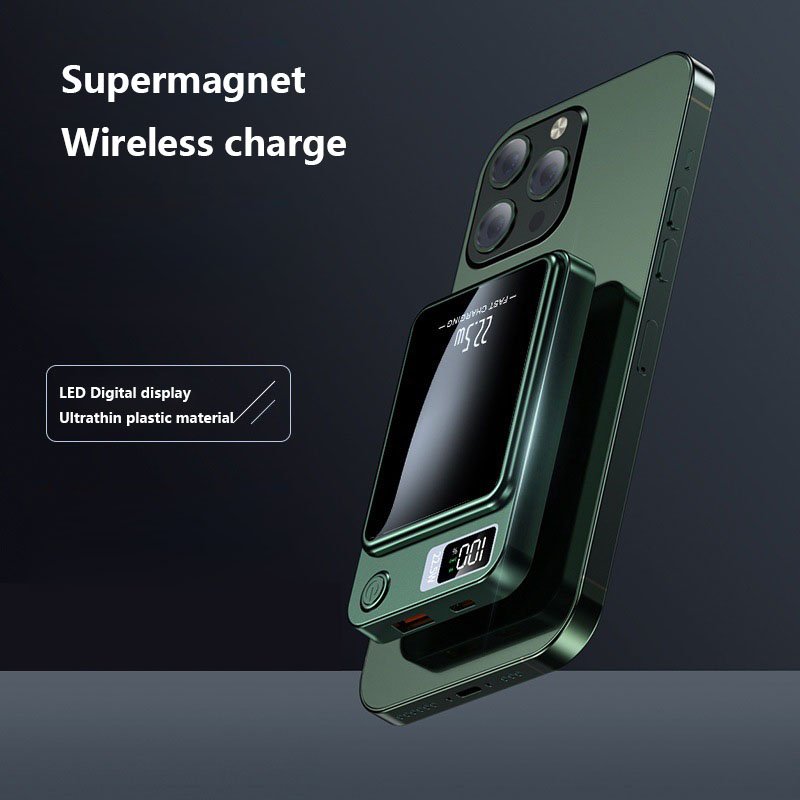 10000mAh Ultrathin magnetic PD22.5W super fast charge with LED display and Wireless Charge power Bank