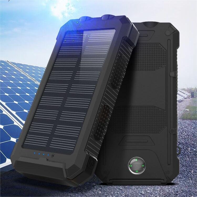 Foldable 20000mAh Fast Charging Portable Solar Power Bank Waterproof and Shockproof for Outdoor Use High Capacity