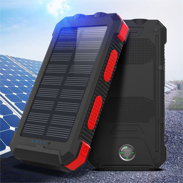 Foldable 20000mAh Fast Charging Portable Solar Power Bank Waterproof and Shockproof for Outdoor Use High Capacity