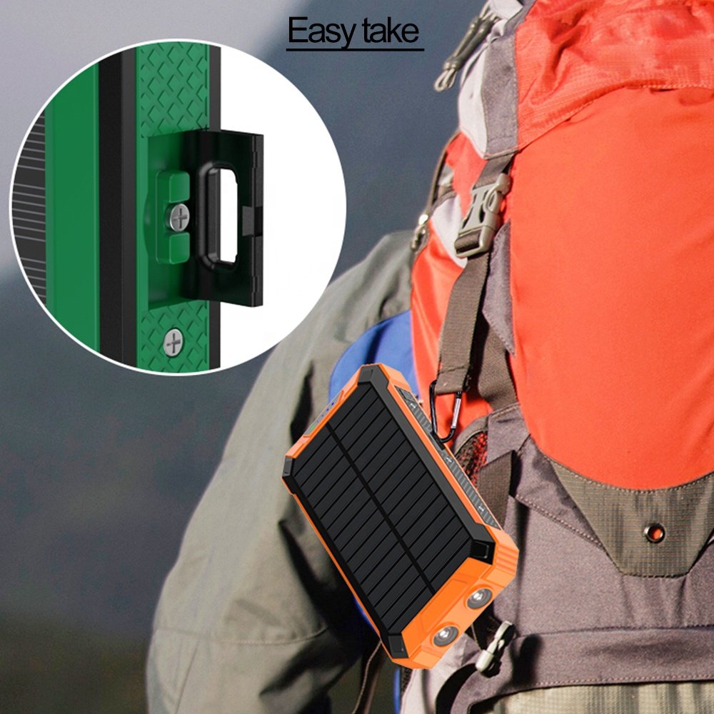 waterproof portable wireless fast charging solar panel battery charger solar power bank 50000mah