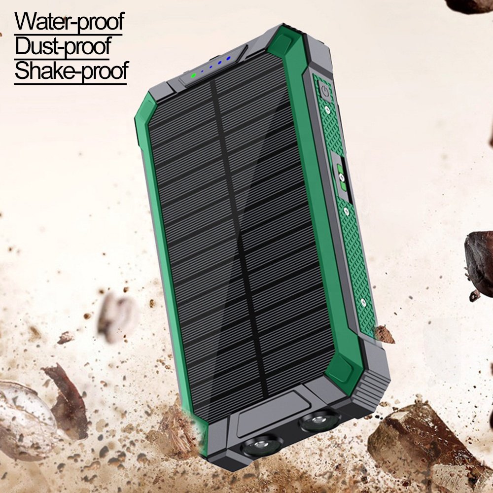 waterproof portable wireless fast charging solar panel battery charger solar power bank 50000mah