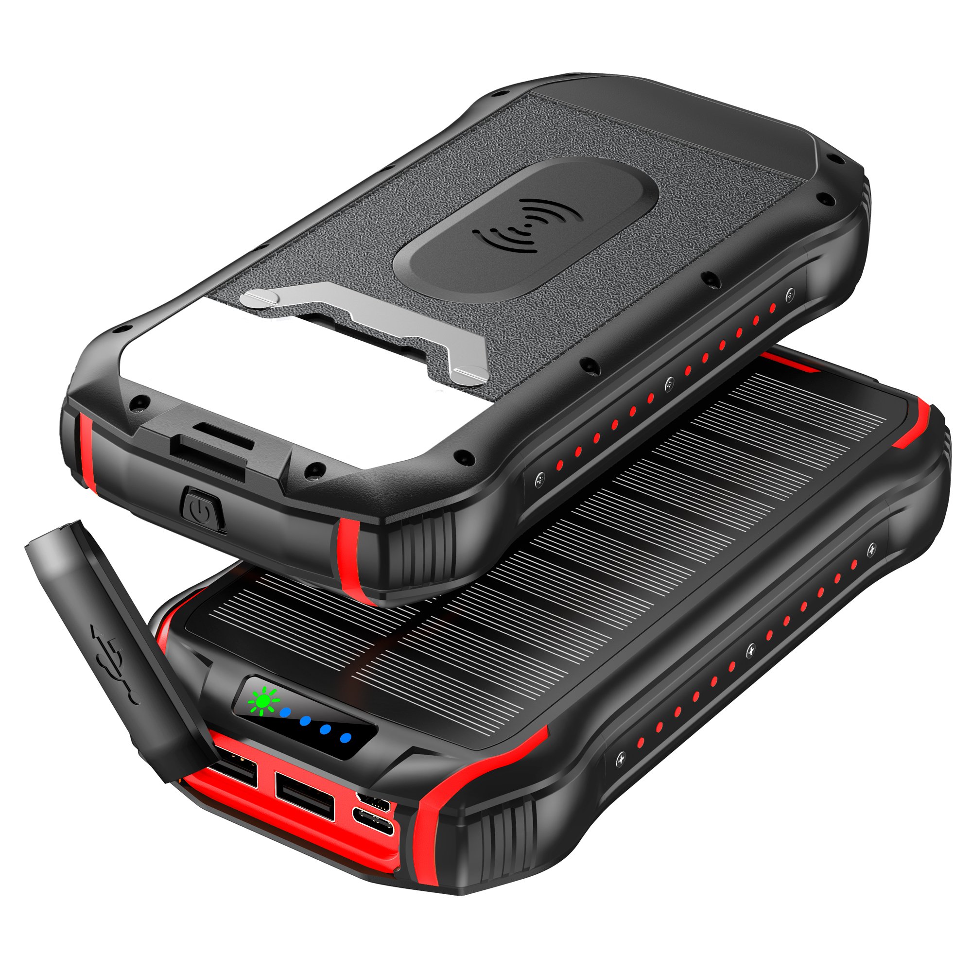 New Product Ideas 2024 Electronics OEM Logo PD 15W Large Capacity 26800mAh Wireless Charger Portable Waterproof Solar Power Bank