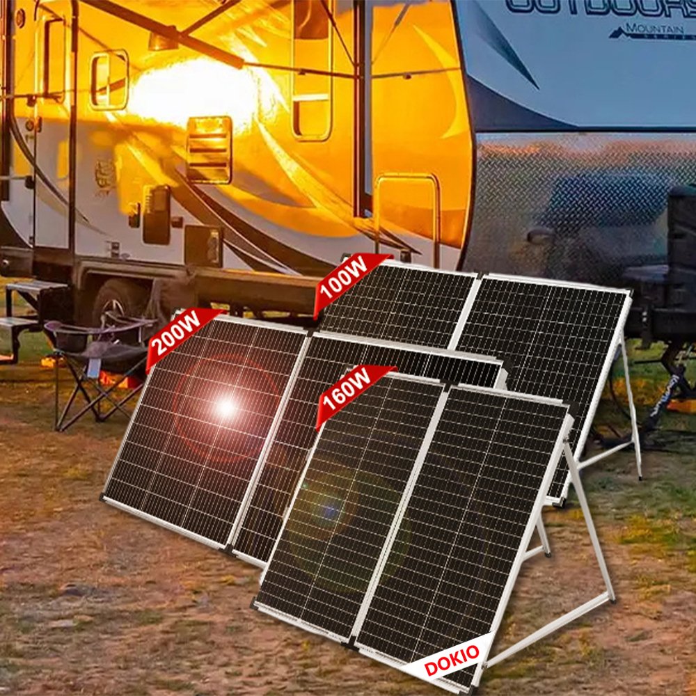 Dokio 100W (2Pcs x 50W) Foldable Solar Panel China pannello solare usb Controller Solar Battery Cell/Module/System Charger