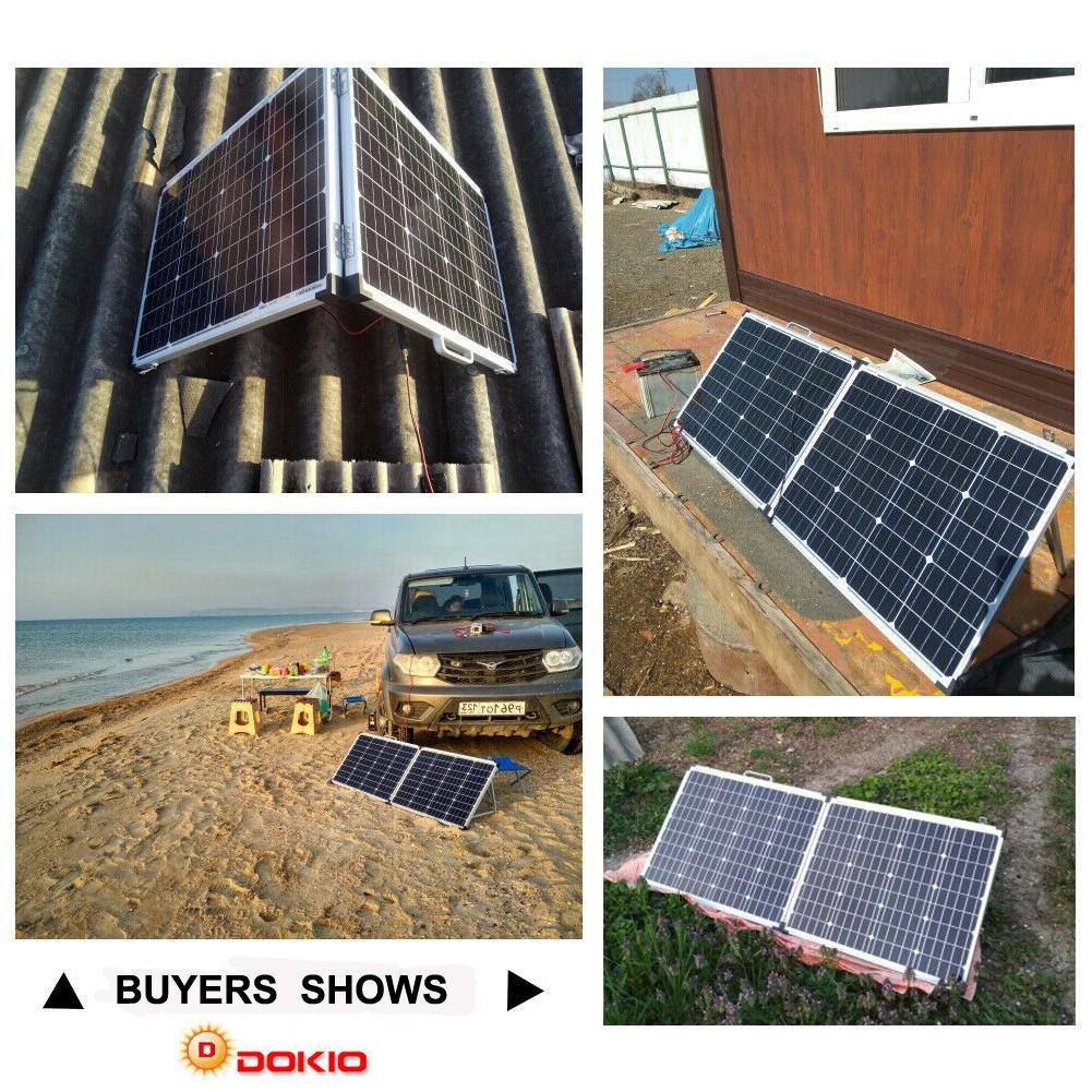 Dokio 100W (2Pcs x 50W) Foldable Solar Panel China pannello solare usb Controller Solar Battery Cell/Module/System Charger