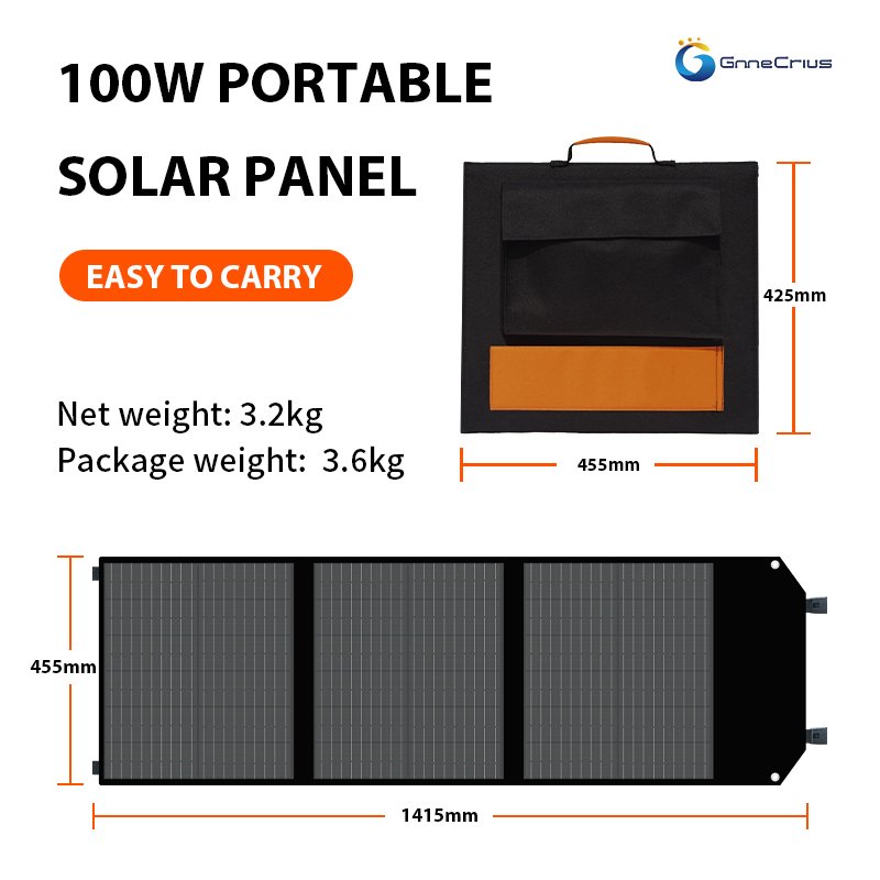 JNTIMUYA Portable Solar Folding Bag for Outdoor Camping and Emergency Power Solutions Solar Panels