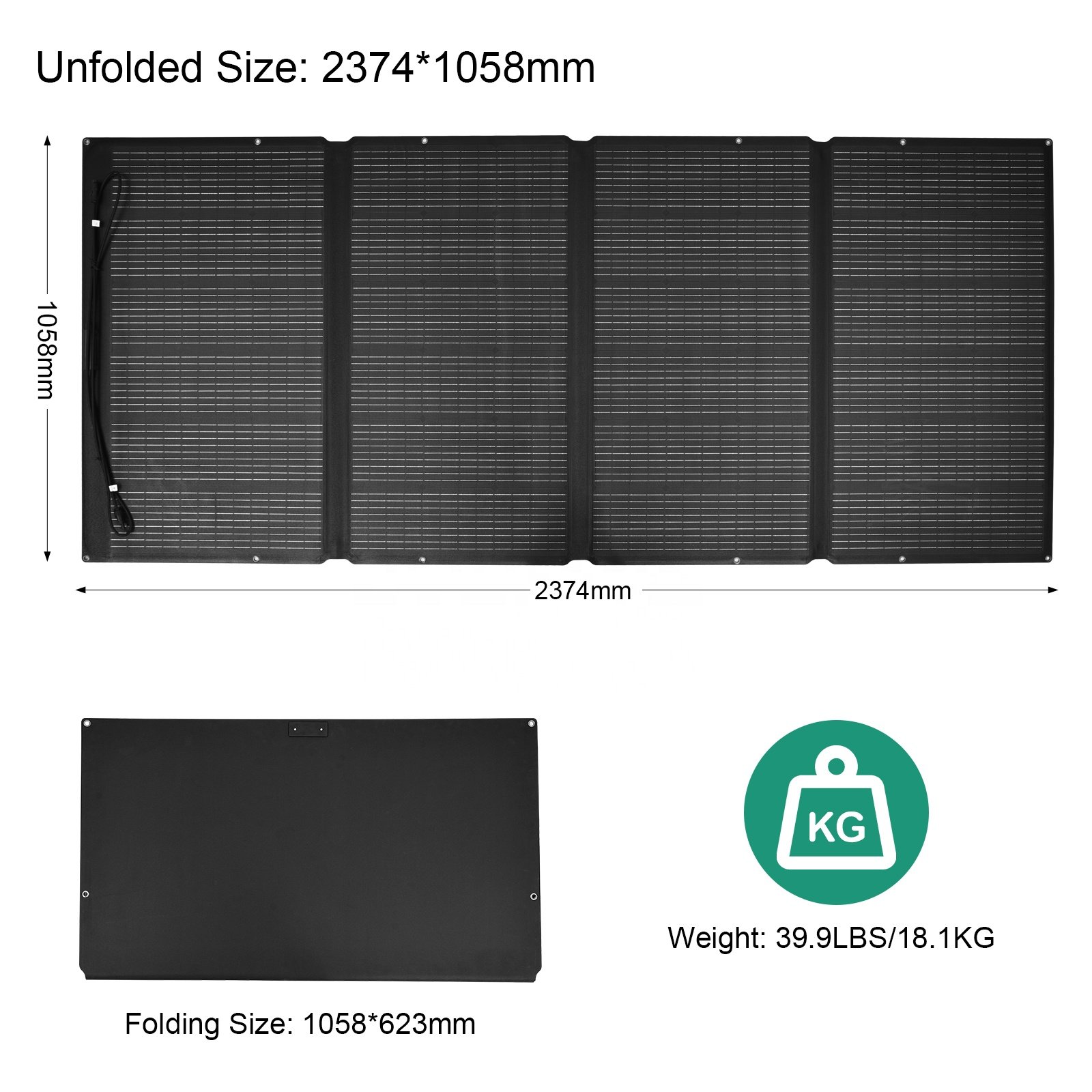 Solar Outdoor 400W Mono PV Camping Solar Charger Monocrystalline Folding Foldable Portable Solar Panel