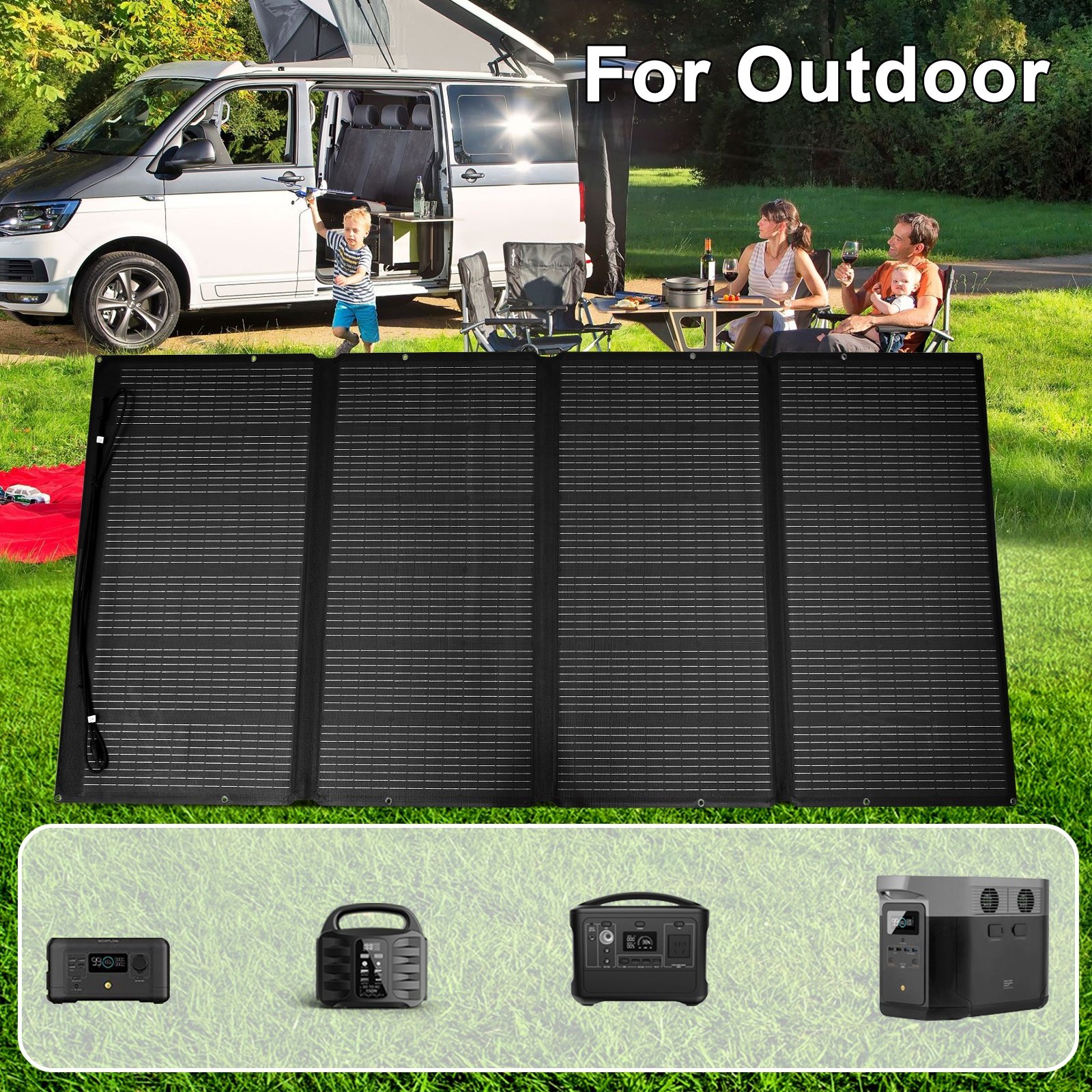 Solar Outdoor 400W Mono PV Camping Solar Charger Monocrystalline Folding Foldable Portable Solar Panel