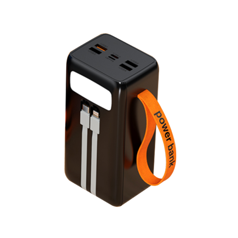 Power Bank 22.5W Super Fast Charger Charging Bank Outdoor Portable Power Supply Comes with a Line 50,000mah Black 50000mah 1.2kg