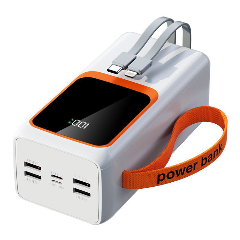 Power Bank 22.5W Super Fast Charger Charging Bank Outdoor Portable Power Supply Comes with a Line 50,000mah Black 50000mah 1.2kg