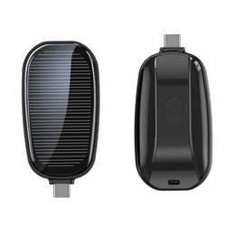 2024 Popular Portable Solar Mini Emergency Charging Bank 1200Mah Outdoor Mobile Mini Portable Solar Keychain Power Bank