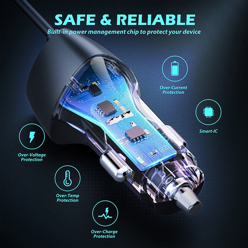 2024 New Customized Type-C 38W pd Car Charging USB Cigarette Lighter QC3.0 Universal Quick Charging Car Charger