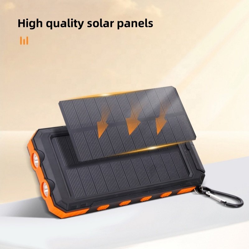 Portable 20000mAh Waterproof Anti-Fall Super Fast Charging DOUBLE USB & Outdoor Flashlight TYPE-C Output Solar Mobile Power
