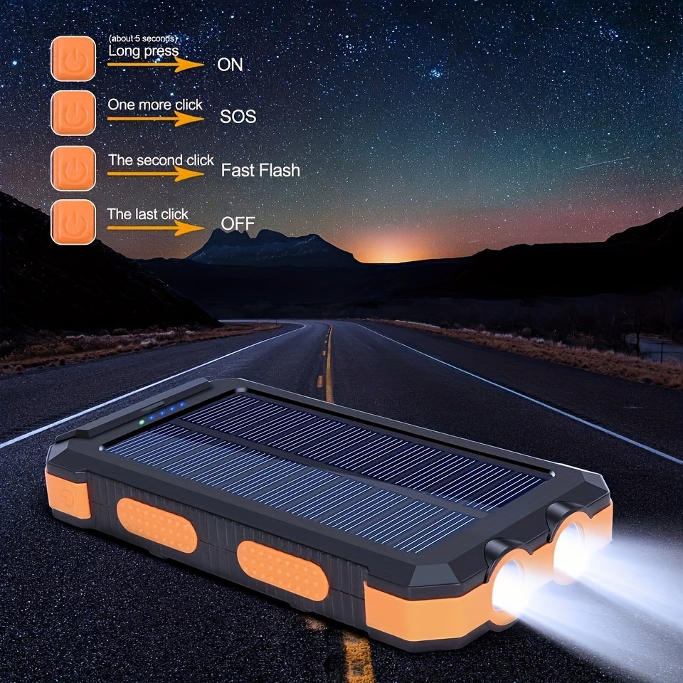Trending New Electronics Gadgets Fast Portable Charger for Xiaomi iPhone Charger LED Light Solar Generator Power Bank