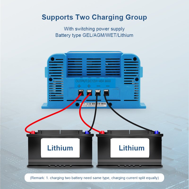 7 stage 12V 40Amp smart generator battery power charger