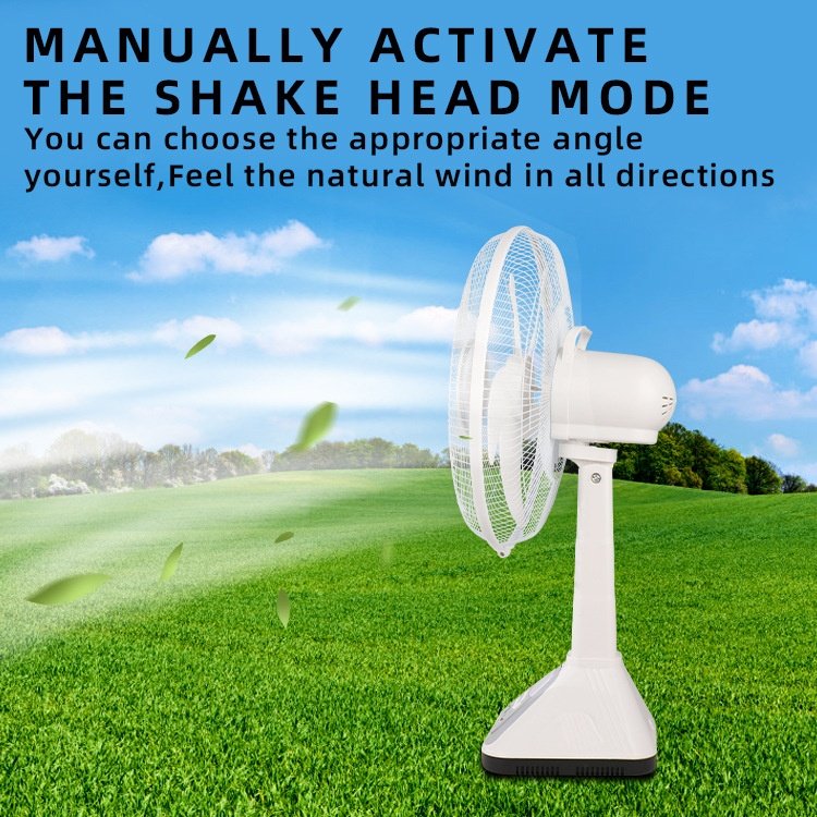 GDTIMES Hot selling Solar charging table rechargeable fan 14 inch Solar fan with USB Charger solar panel and bulbs