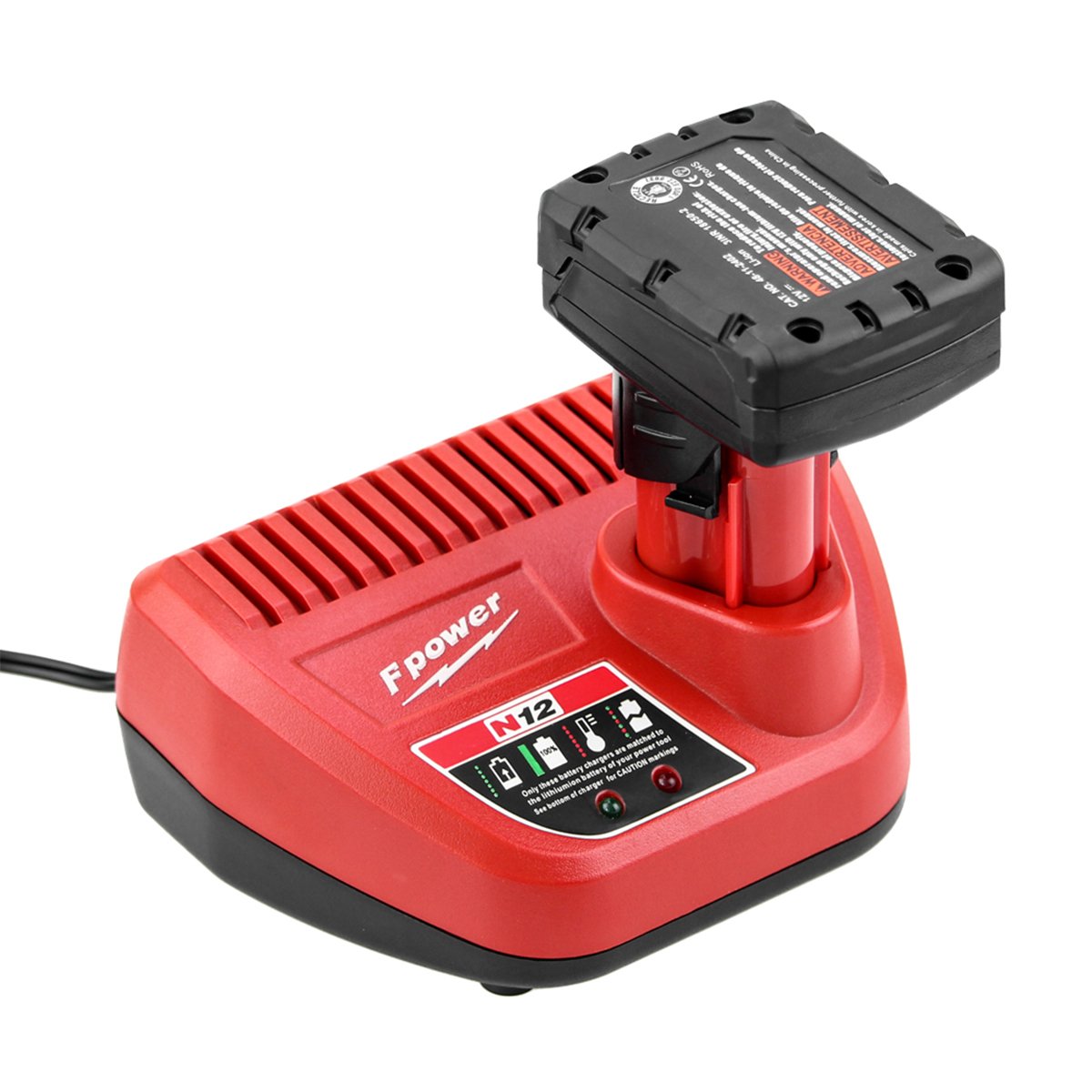 N12 Li-Ion Battery Charger Replacement For Milwaukees 12V Charger 48-59-2401 Compatible With Power Garden Tools
