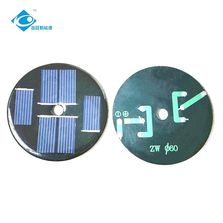 Zero Carbon Emissions 0.22W Epoxy Solar Panel ZW-Dia60-2 Light Weight Solar Panels Charger 3V Mini Solar Panels