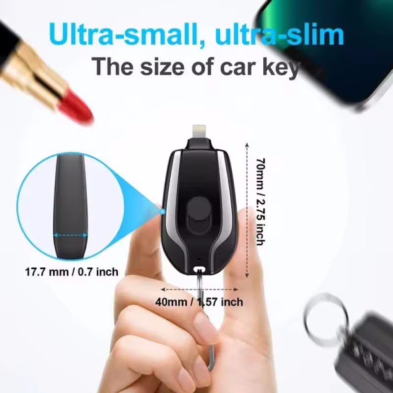 2024 Newest Portable Charger 1500mah Mini Power Bank Fast Charging Power Banks car key style keychain Powerbank For Phones