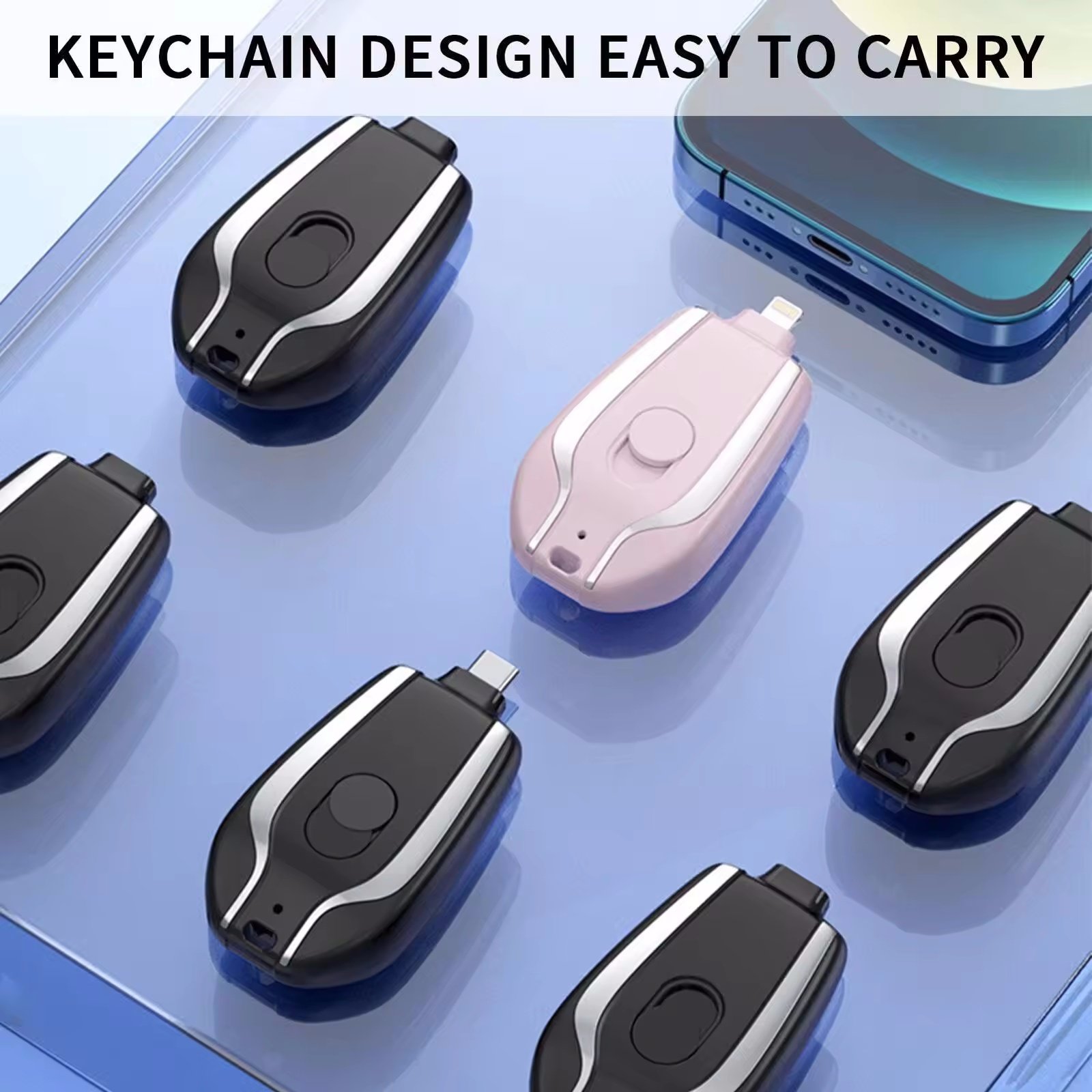 2024 Newest Portable Charger 1500mah Mini Power Bank Fast Charging Power Banks car key style keychain Powerbank For Phones