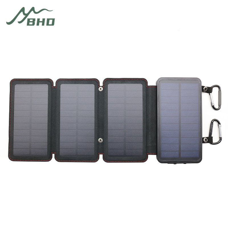 Big Capacity Power Bank Solar Charger Foldable High Capacity Polymer Battery Dual Usb Solar Power Bank