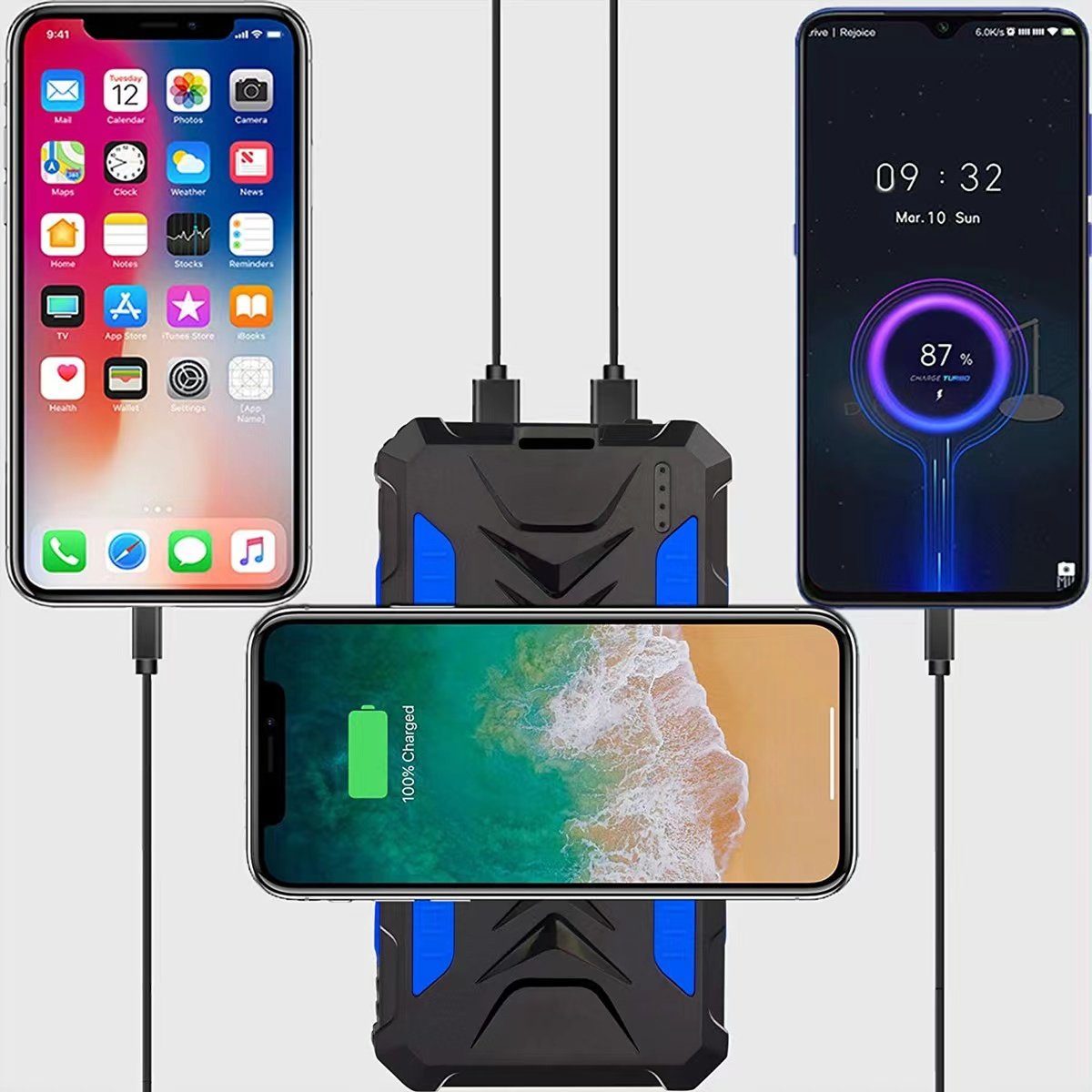 Waterproof Wireless Charger Power Bank 10000Mah Solar Portable Power Bank For Phone