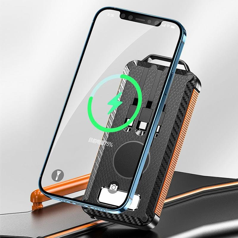 Waterproof Wireless Charger Power Bank 10000Mah Solar Portable Power Bank For Phone