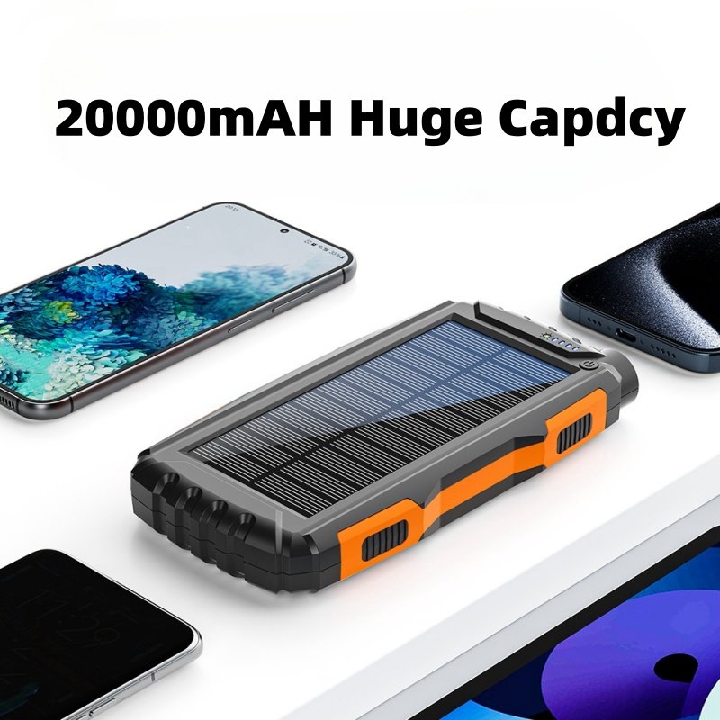42800mAh Power Bank Power Bank Solar Charger Portable Charger External Battery Super Bright Flashlight