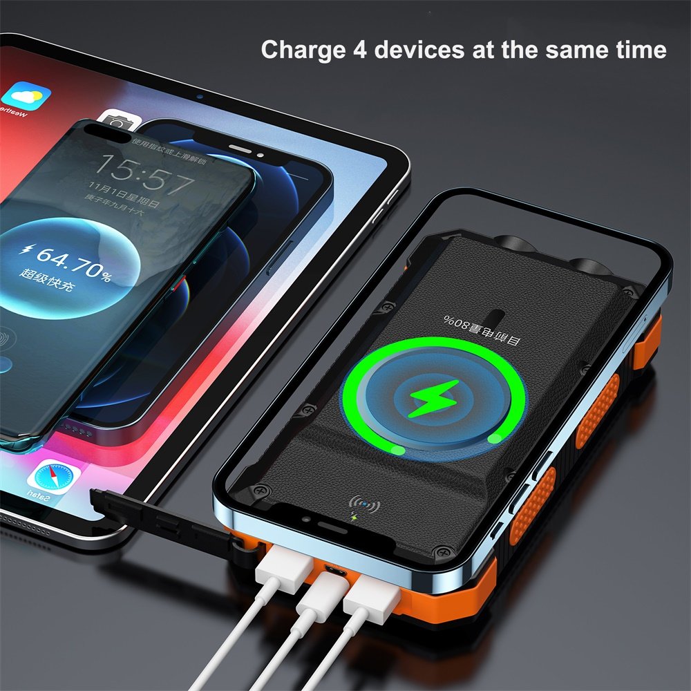 IP66 Waterproof Grade Consumer Electronics Compatible for iPhone Android Tablets Mobile Charger High Effective Solar Power Bank