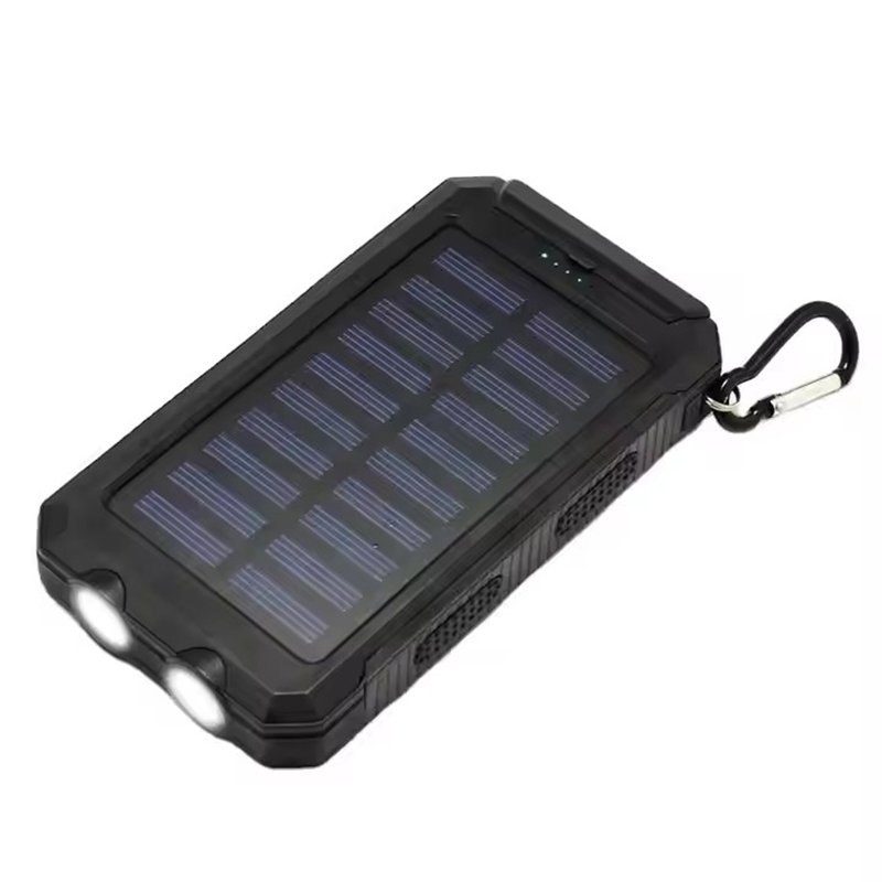 Hot Selling Solar Power Bank Waterproof Fast Charging With Dual Flashlight Accept Customization Logo