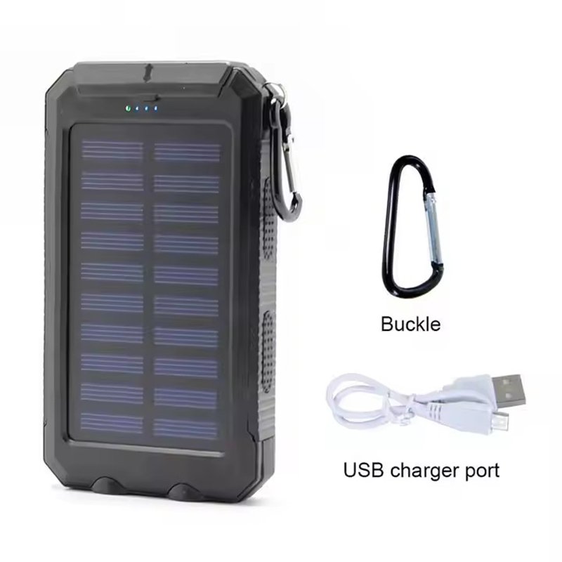 Hot Selling Solar Power Bank Waterproof Fast Charging With Dual Flashlight Accept Customization Logo