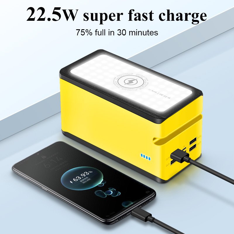 Oraimo High Capacity 22.5w 100000mah Charger Portable Powerbank Station 90000mah Panel Solar Power Banks With Wireless Charging