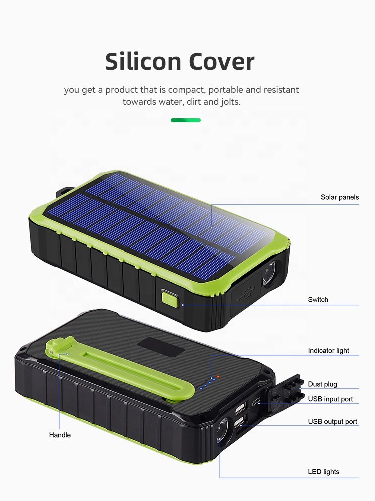 Workingda Patent 10000mah 8000mAh Solar Charging Power Bank Portable Hand Crank Emergency Charging Power Bank For Mobile Phone
