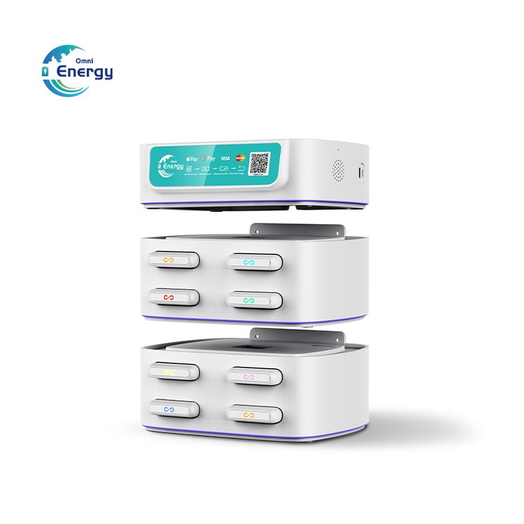Omni Energy's New Release Portable Power Station 8-Slot Plug-In Rental Power Bank With 60W Output