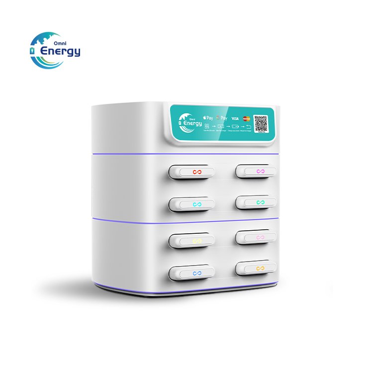 Omni Energy's New Release Portable Power Station 8-Slot Plug-In Rental Power Bank With 60W Output