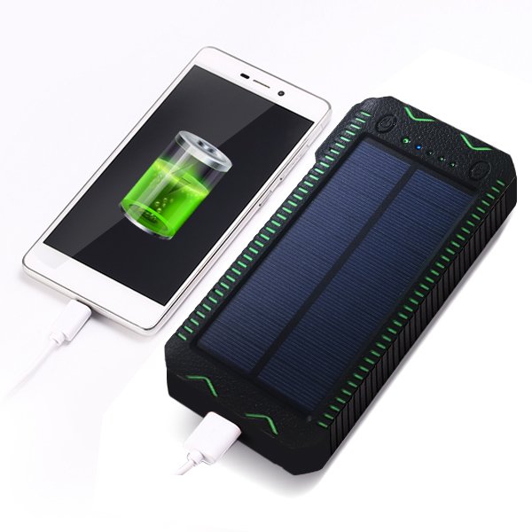ODM OEM IP67 waterproof 2 USB Portable Fast Charger Powerbanks External Solar Powerbank 10000mah / 20000mah Power Bank Solar