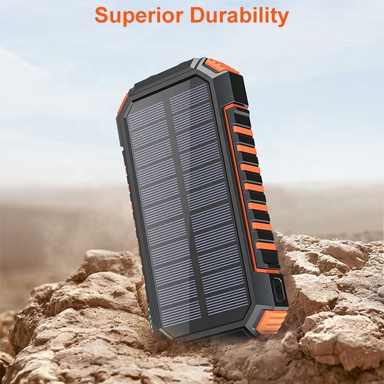 High Quality Waterproof 20000 mah Solar Panel Powerbanks Fast Charging Phone Charger 20000mAh Portable Solar Power Bank