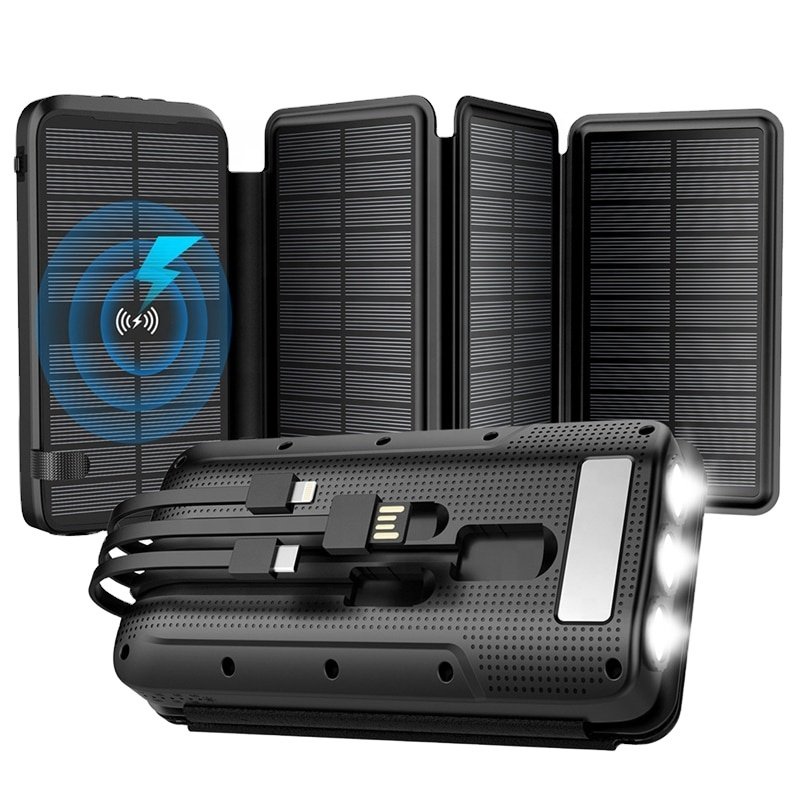 High Quality Waterproof 20000 mah Solar Panel Powerbanks Fast Charging Phone Charger 20000mAh Portable Solar Power Bank