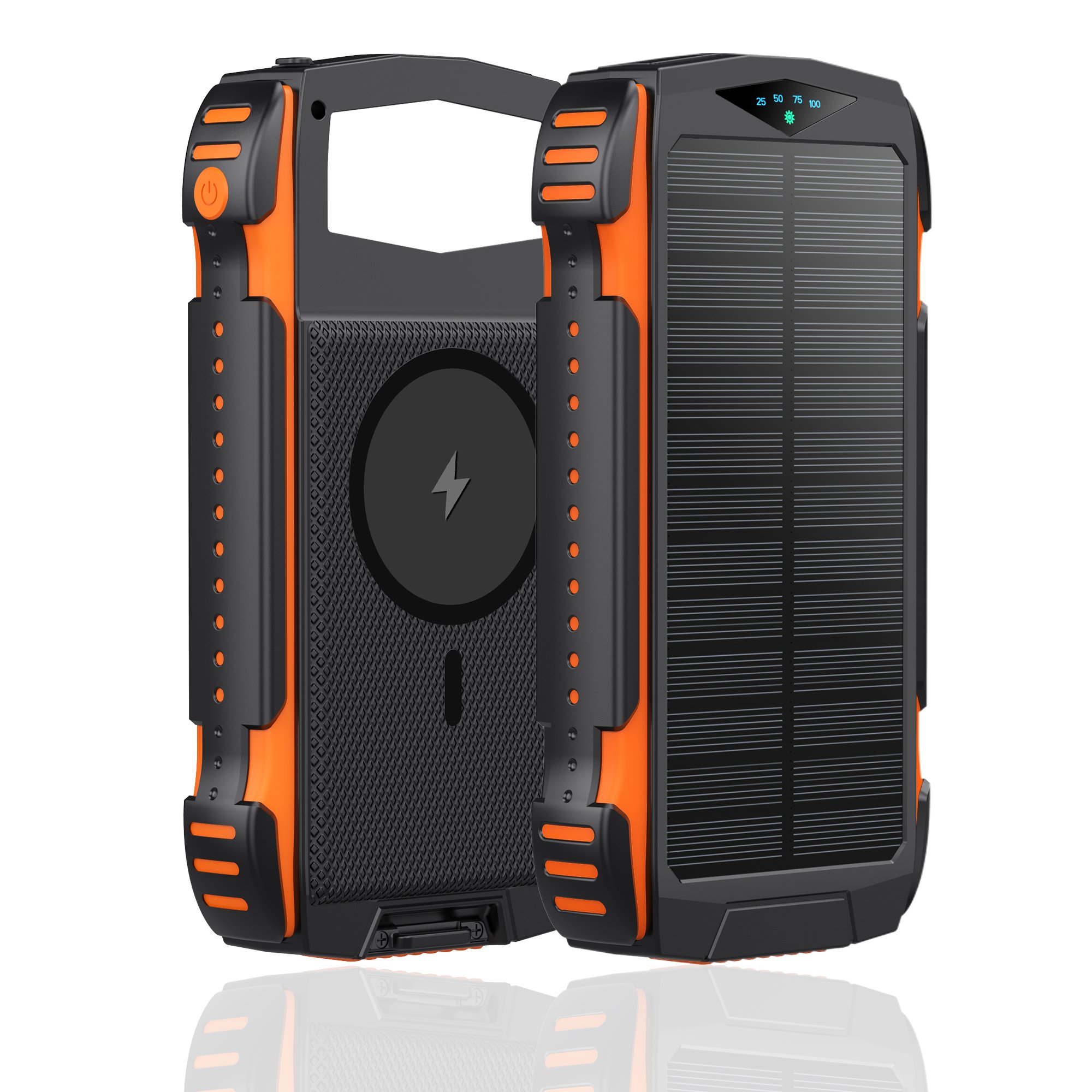 PD 22.5W Type C Fast Charge Portable Wireless Solar Charger External Battery Pack powerbank
