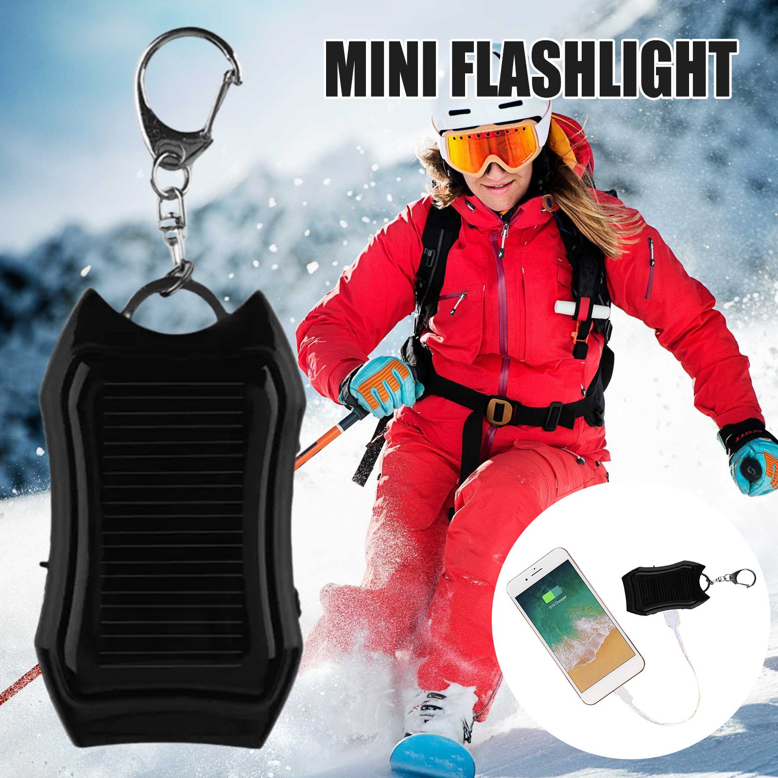 Solar Keychain Solar Charger Mobile 1200mah Power Supply Energy Saving Charger/battery Power Bank For Cellphone New
