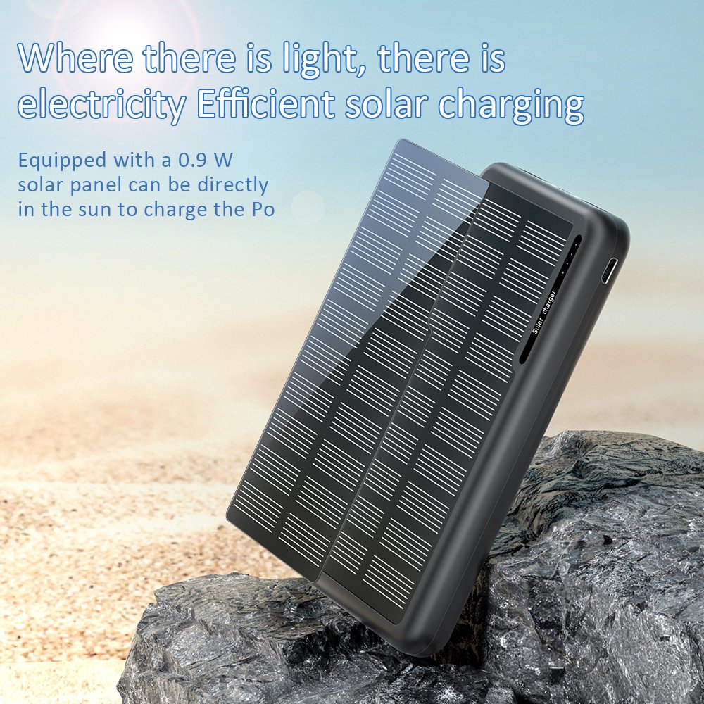 High-Efficient 10000mAh Solar Power Bank Charger 20000mAh Solar Charger for Mobile Phones/Tablet PCs/Other Electronics