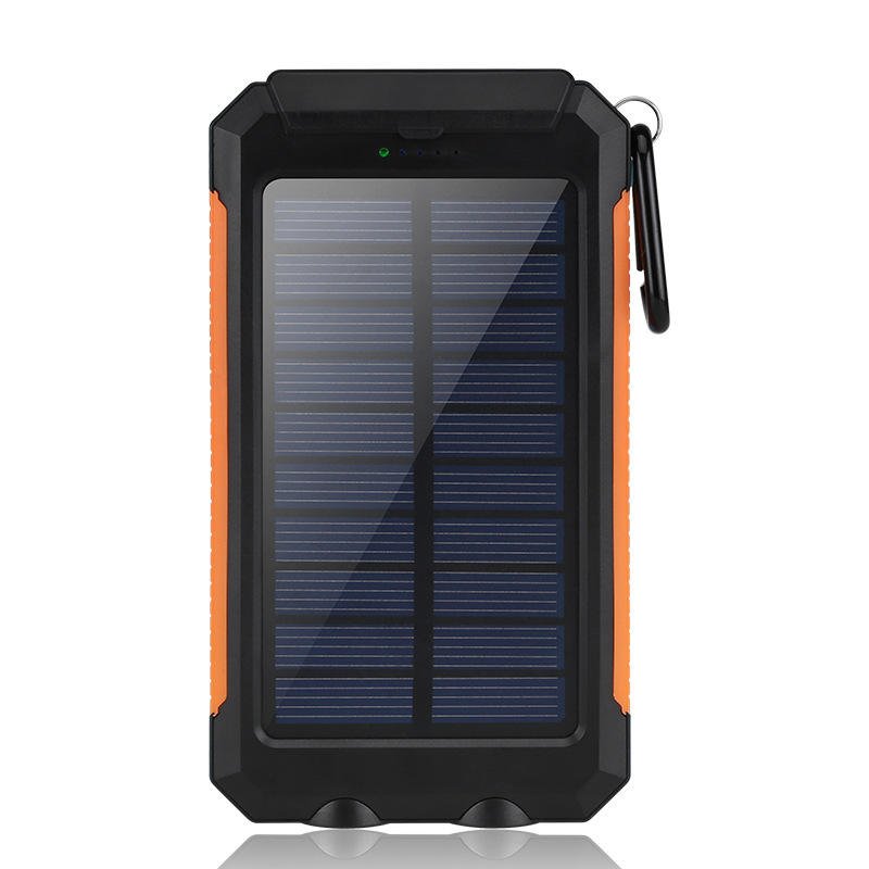 Solar Power Bank 30000 Mah Portable Dual USB 2 LED Lights External Battery Charger Li-polymer Battery 10000mah Micro USB ABS